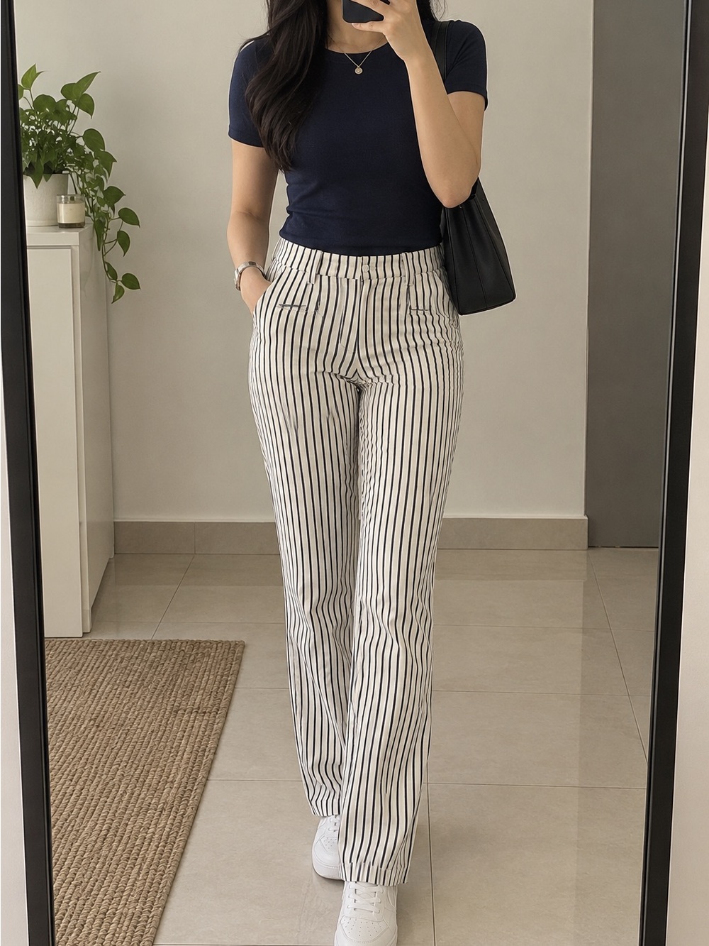 H&M Vertical Stripe Wide-Leg Pants